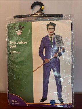 Spirit Halloween DC Joker Suit Men’s Medium NEW Jacket Pants Tie